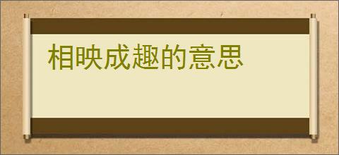 相映成趣的意思