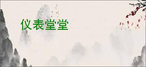 仪表堂堂