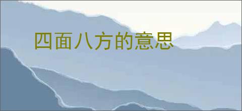 四面八方的意思