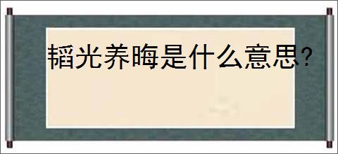 韬光养晦是什么意思?