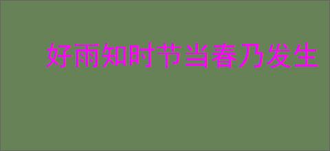好雨知时节当春乃发生