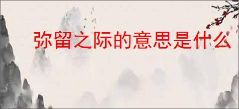 弥留之际的意思是什么